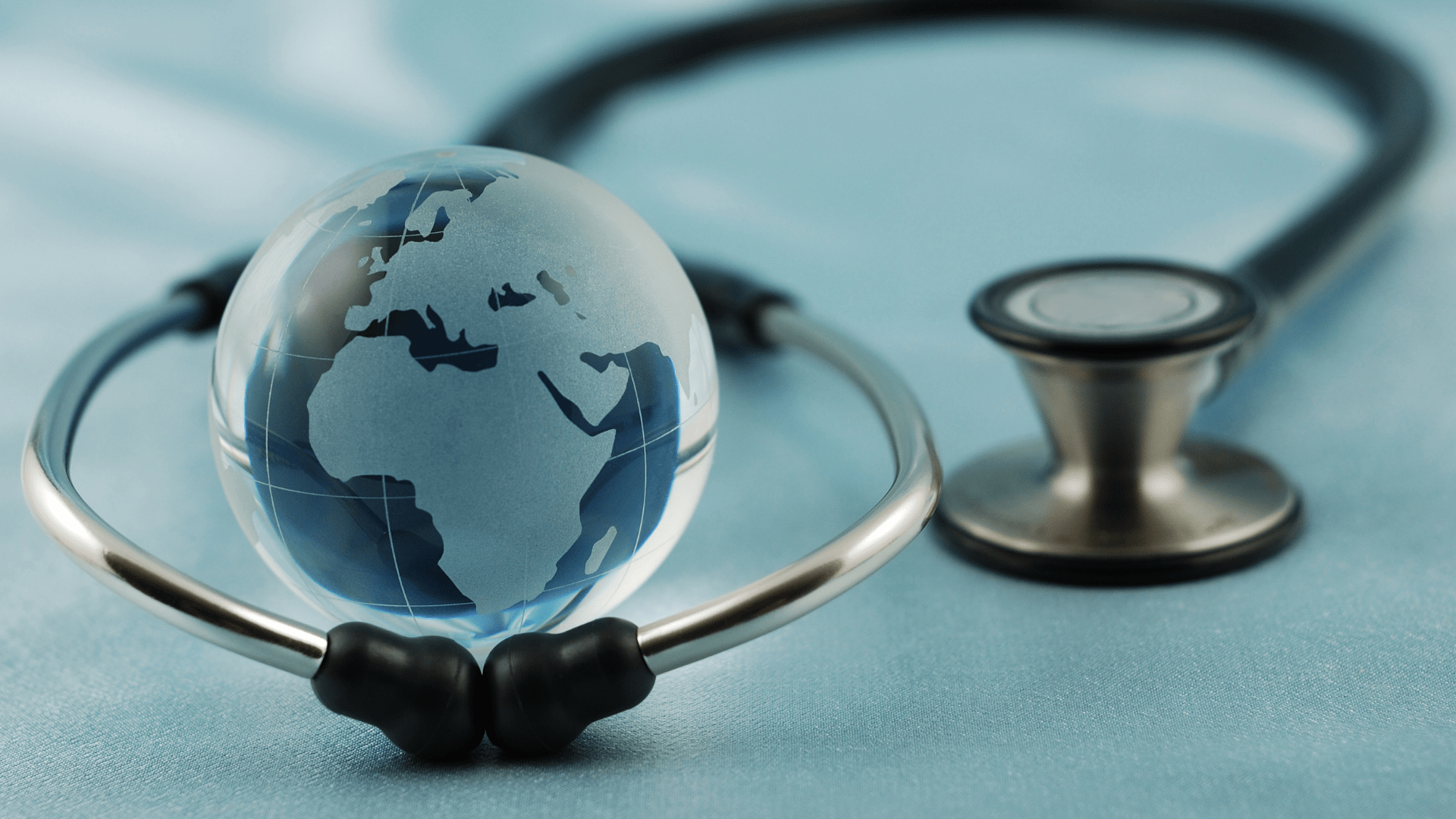 Small globe with stethoscope around it